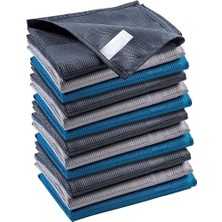 Mikrofiber Temizlik Bezi, 3 Lü Set, Gri-Beyaz-Mavi Renk