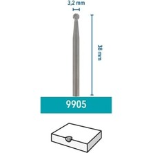 9905 Top Uçlu Tungsten Karpit Kesici Top Uçlu, 3,2 mm