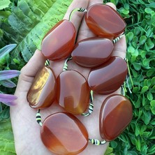 Oval Yamuk Karnelyan Akik Taşı 30X40 mm