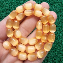 Silindir Turuncu Selenit Taşı 8X12 mm