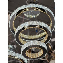 Yeni Model 3 Katlı Kristal LED Lüx Avize 3 Işık Seçeneği