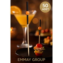 İTHAL Bambu Turuncu Top Kürdan 12 Cm, Parti, Sunum,hamburger, Kokteyl, Renkli, Doğum Günü