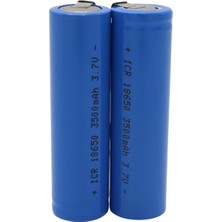Pazarcan PM-13693 18650 3.7 Volt 3500MAH Şarjlı Lityum Lı-Ion Başlıksız Puntalı Pil (2'lı Paket)