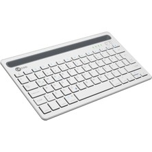 Pazarcan Lecoo BK100 Bluetooth V3.0 Çoklu Cihaz Uyumlu Şarj Edilebilir Kablosuz Beyaz Türkçe Q Klavye