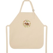 %100 Pamuk Hambez Çocuk Mutfak ve Etkinlik Önlüğü - 6-8 Yaş - Nakışlı Çift Kat