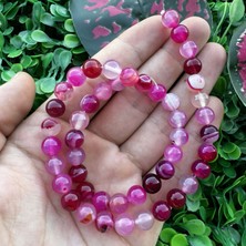 Küre Fuşya Akik Taşı 8 mm