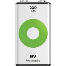 Pazarcan Gp Batteries Recyko 200 Mah 9V Boy Ni-Mh Şarjlı Pil Tekli Paket