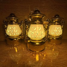 Evimdeyokyok Ramazan Kandili Seti 12 Li Adet - 16 cm Dekoratif LED Aydınlatma