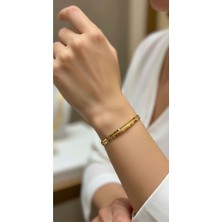 Kuyumcu Nurettin 8 gr (Gram) Ortası Simli Çöp Bilezik Yatırımlık Işçiliksiz 22 Ayar Altın