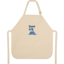 %100 Pamuk Hambez Çocuk Mutfak ve Etkinlik Önlüğü - 6-8 Yaş - Nakışlı Çift Kat