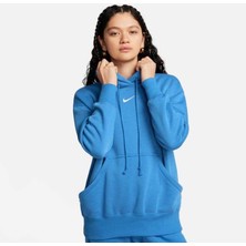 Nike Sportswear Phoenix Fleece Os Po Hoodie Bol Kalıp Mavi Kadın Sweatshirt DQ5860-402
