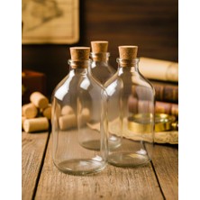 JUNIBELIW 3 Adet Şeffaf Kavanoz Cam Şişe Şişesi Mantar Tıpalı Şişe Dekoratif Mini Vazo Kavanoz 3X100ML