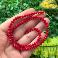 Piramit Rondela Doğal Mercan Taşı 6 mm