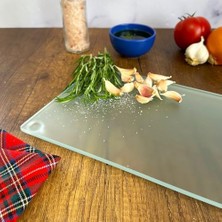 Decorıta Cam Kesme Tahtası - Cam Kesme Tablası | (Satina Mat Cam, 17CM x 29CM)