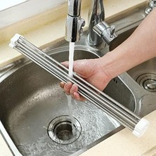 Evye Üstü Katlanır Paslanmaz Çelik Pratik Sebze Meyve Bulaşık Kurutma Süzgeci