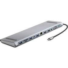 Mn6 MN137XF Usb-C 12IN1 Çoklayıcı | HDMI VGA Lan USB 3.0 Kart Okuyucu Çoklayıcı