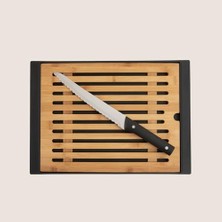 Agni Bıçaklı Bambu Ekmek Kesme Tahtası 38X27 cm