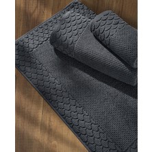 Soley | Alana | Yumuşak Pamuklu Pirinç Örgü 3'lü Havlu Seti Antrasit