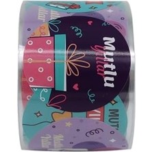 , Hazır Al Hızlı Al Mutlu Yıllar Etiketi 5cm Çapında 500 Adet, Doğum Günü, Yılbaşı Gecesi ve Nice Yaşlar Için Kuşe Etiket