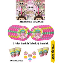 Labubu Lafufu Temalı Doğum Günü Tabak , Bardak , Afiş Seti
