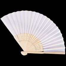 Eco Port Ahşap Beyaz Kağıt Yelpaze