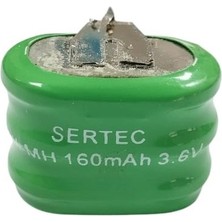 Eco Port Sertec - 3.6V 3S1P 160 Mah 2 Pin Nı-Mh Buton Pil