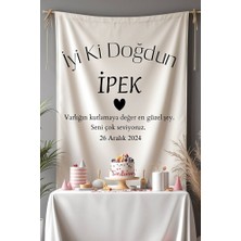 Puppetzzz Kişiye Özel Büyük Ebat Iyi Ki Doğdun Doğum Günü Flaması Duvar Örtüsü Halısı Arka Fon