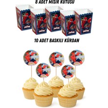 Örümcek Adam Temalı Doğum Günü Mısır Kutusu Baskılı Kürdan Seti