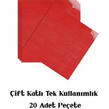 Kırmızı Renkli Düz Doğum Günü Peçetesi