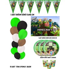 Minecraft 16 Kişilik Doğum Günü Parti Malzemeleri Süsleri Partymix