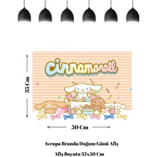 Cinnamoroll Cinnamon Temalı Doğum Günü Afişi Pink