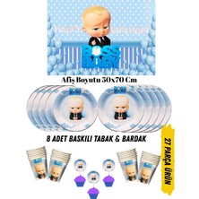 Patron Bebek The Boss Baby Temalı Doğum Günü Tabak , Bardak , Afiş Seti