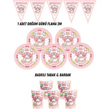 My Melody Melodi 40 Kişilik Tabak , Bardak , Flama Bayrak Doğum Günü Set