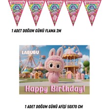 Labubu Karakter Tema Uyumlu Afiş Flama Set