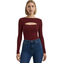 Göğüs Dekolteli Penye Bluz T-Shirt