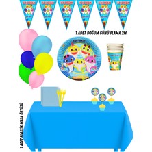 Baby Shark 8 Kişilik Doğum Günü Parti Süsleri Seti