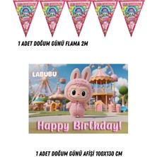 Labubu Karakter Tema Uyumlu Afiş Flama Set