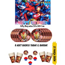 Ironman Ironmen Demir Adam Temalı Doğum Günü Tabak , Bardak , Afiş Seti