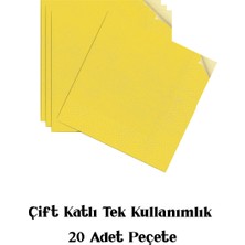 Sarı Renkli Düz Doğum Günü Peçetesi