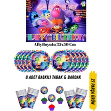 Ters Yüz Temalı Doğum Günü Tabak , Bardak , Afiş Seti 35X50