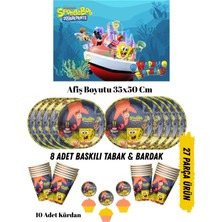 Sünger Bob Patrick Temalı Doğum Günü Tabak , Bardak , Afiş Seti