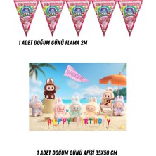 Labubu Karakter Tema Uyumlu Afiş Flama Set