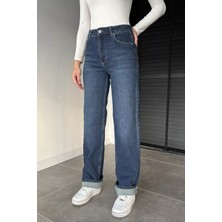 Gülseli Kadın Yüksek Bel Palazzo Jean Kot Pantolon P-00018894