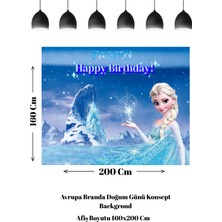 Frozen Elsa Konsept Fotoğraf Arka Plan Dekorasyon Doğum Günü Afişi 160X200 cm