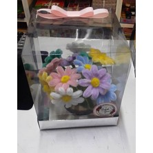 Çiçek- Renkli Papatya - Yapay Şönil Çiçek