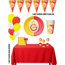 Sarı Kırmızı Taraftar 24 Kişilik Doğum Günü Parti Süsleri Seti