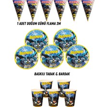 Batman Betmen 40 Kişilik Tabak , Bardak , Flama Bayrak Doğum Günü Set