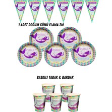 Deniz Kızı 24 Kişilik Tabak , Bardak , Flama Bayrak Doğum Günü Set