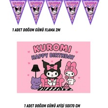 Kuromi Karakter Tema Uyumlu Afiş Flama Set