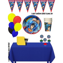 Superman Süpermen 40 Kişilik Doğum Günü Parti Süsleri Seti